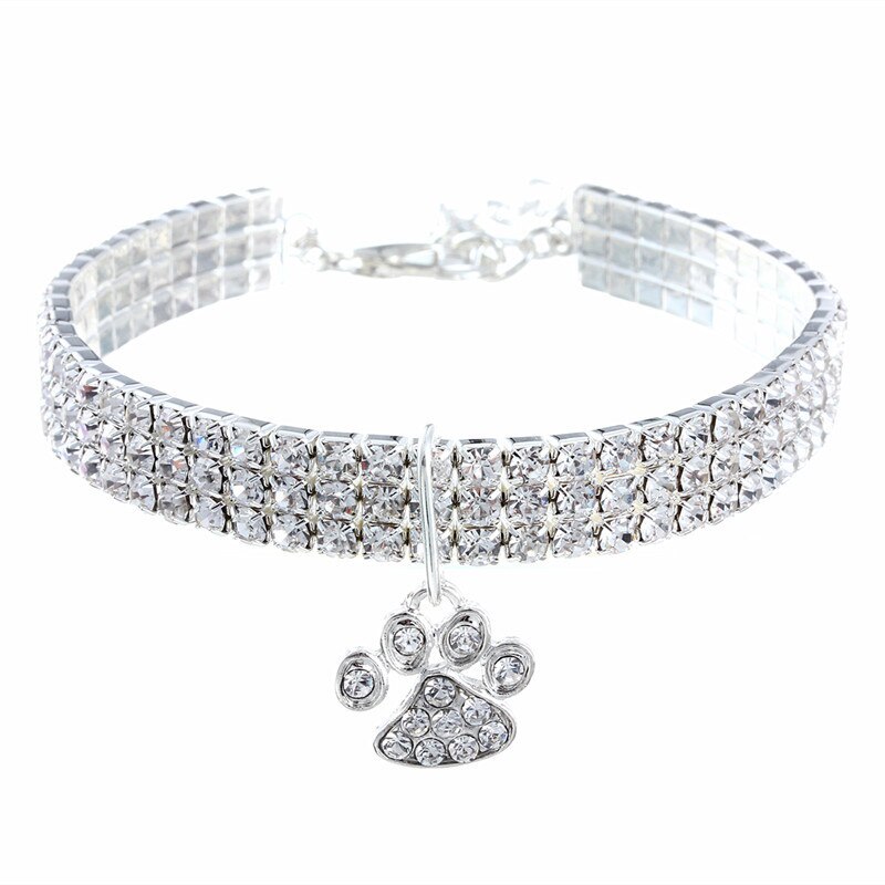 Collar de Pata con Brillo para Perros Azul/Rojo/Rosa Ajustable Accesorio de Joyería — imagen 12