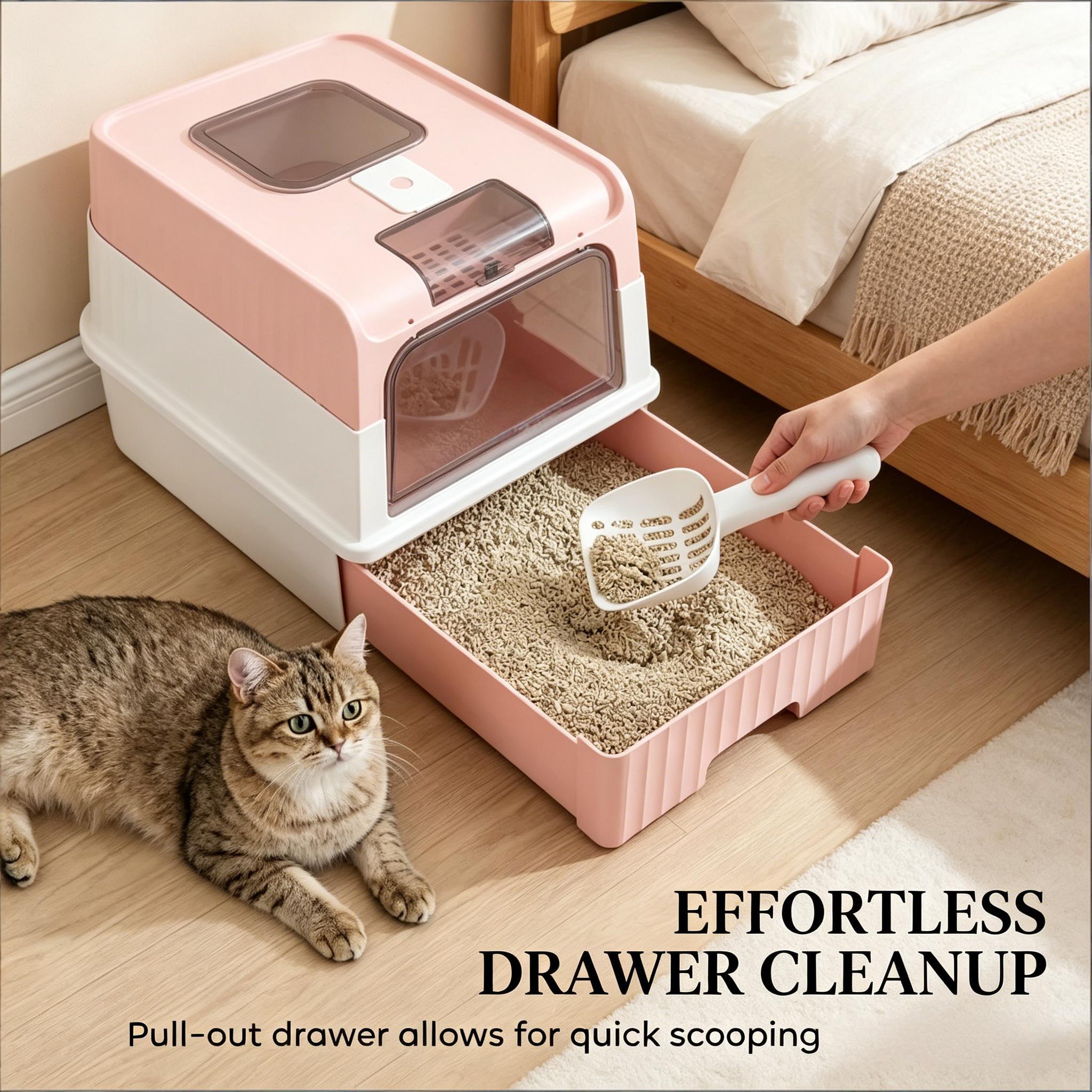 Pet Litter Box, Fully Enclosed Litter Box, Compact Cat Litter Box — image 8