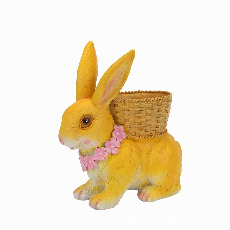 Outdoor Garden Cartoon Rabbit Bamboo Flower Pot — image 3