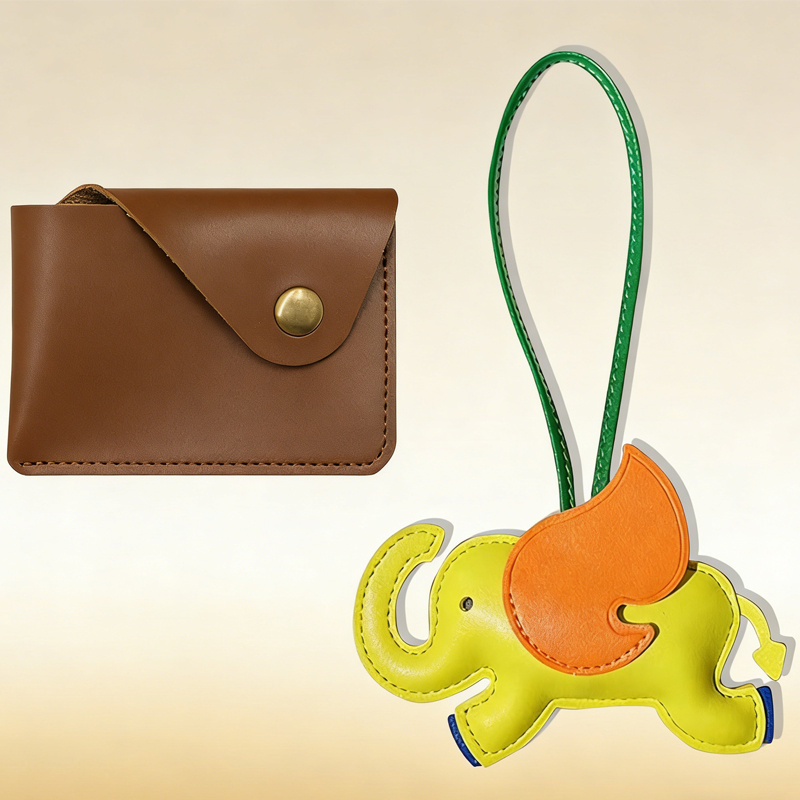 Cadena de Clave con Elefante Adorabilísimo: Accesorios de Cuero PU Estilosos para Celulares y Bolsas Chic — imagen 1