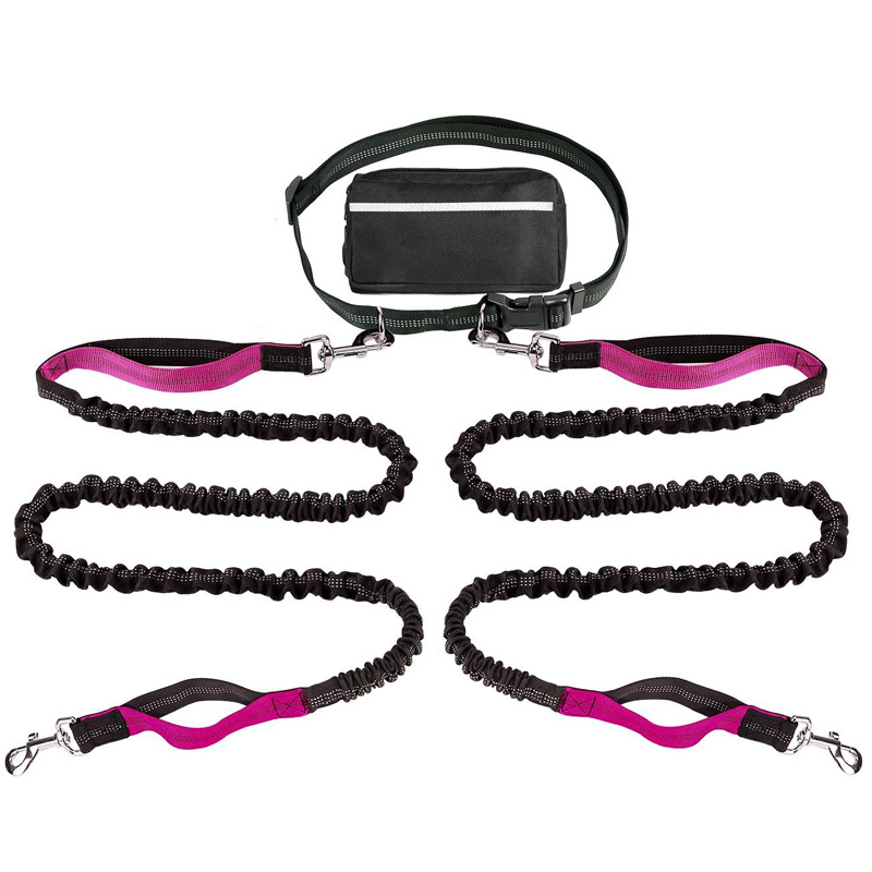 Traje de cuerda de salto con tracción para mascotas, bolsa de cintura deportiva reflectante para correr de noche — imagen 10