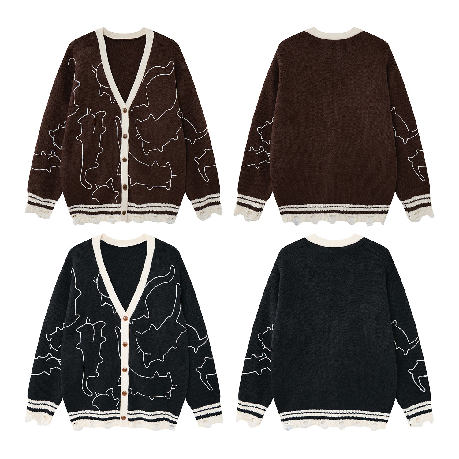 Cat silhouette jacquard jacket — image 6