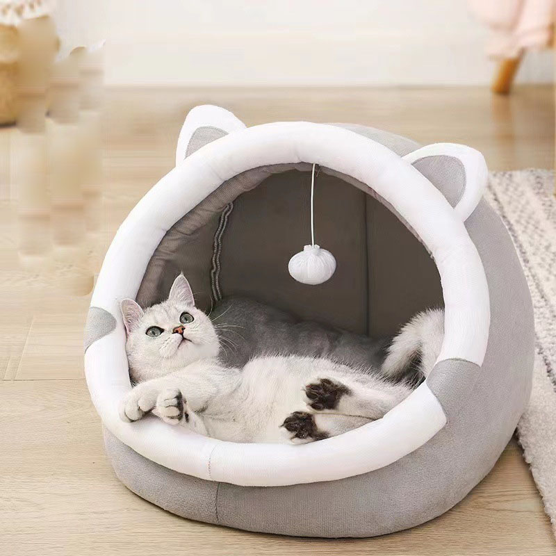 Casa de invierno para gatos con terciopelo — imagen 4