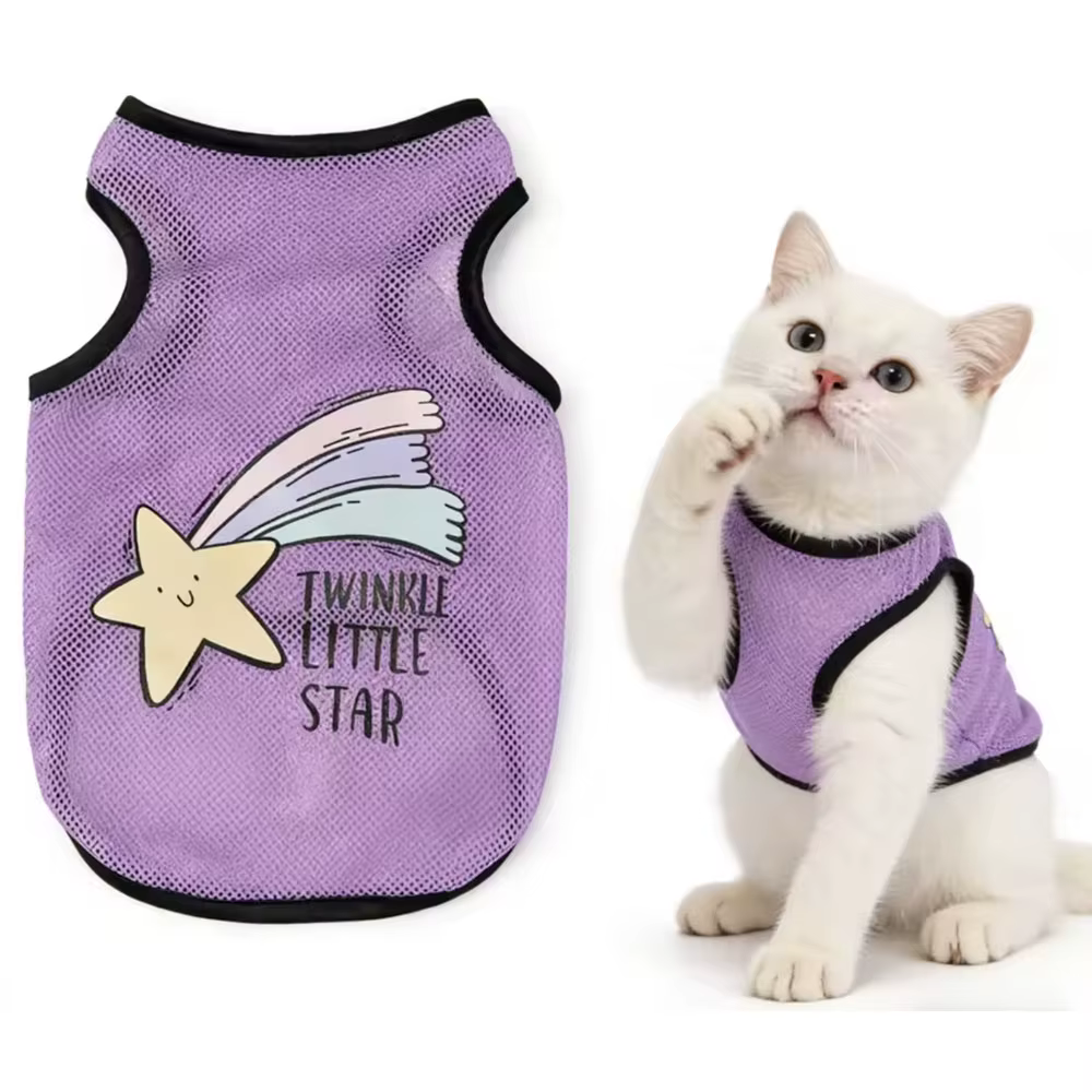 Ooling Shirts for Dogs, Lightweight Mesh Breathable Dog Shirt for Small Dogs Boy, Sun-Protection Sleeveless Shirts for Dog & Cat P — image 4
