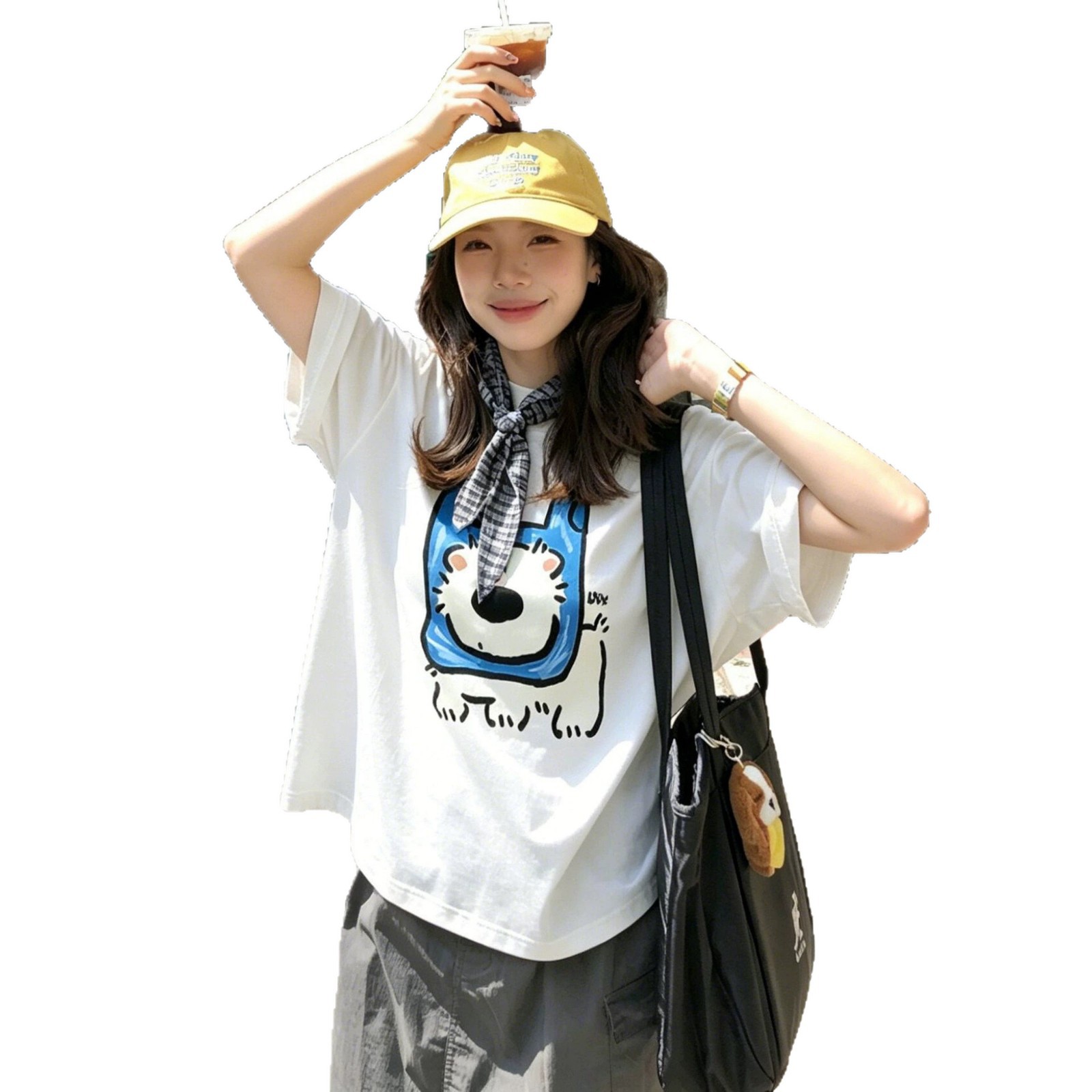 Dog Print Cotton Short Sleeve T-Shirt Unisex Loose Casual Couple Top — image 2