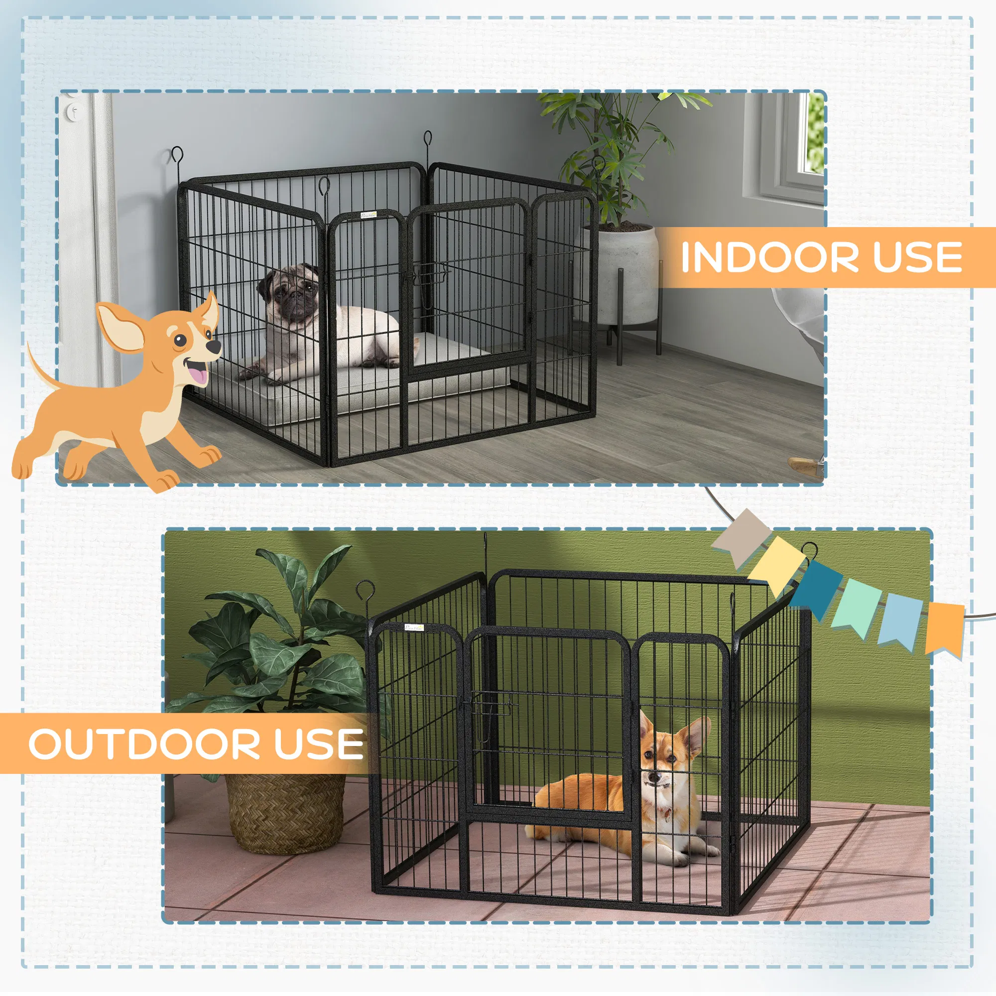 Metal Pet Playpen with Gate Indoor Outdoor for Small Animal — image 2