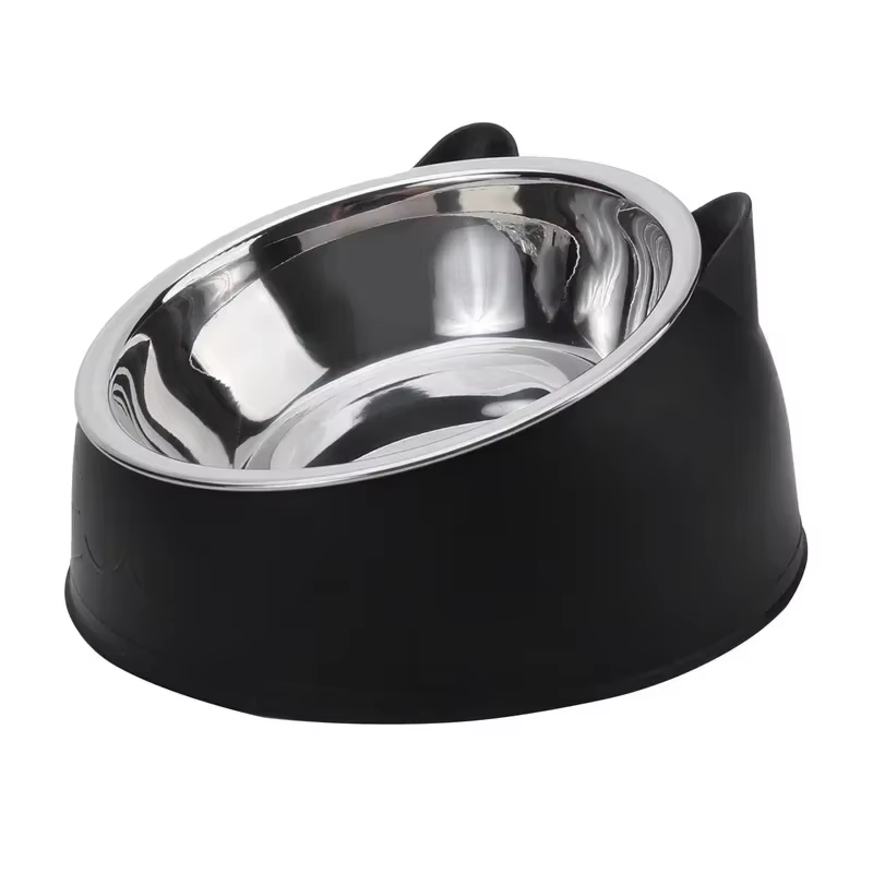 Stainless Steel Cat Bowl with Non Slip Base Cute Cat Ear Design Elevated Pet Food Water Bowl for Dog Kitten Puppy Safe Durable — image 3