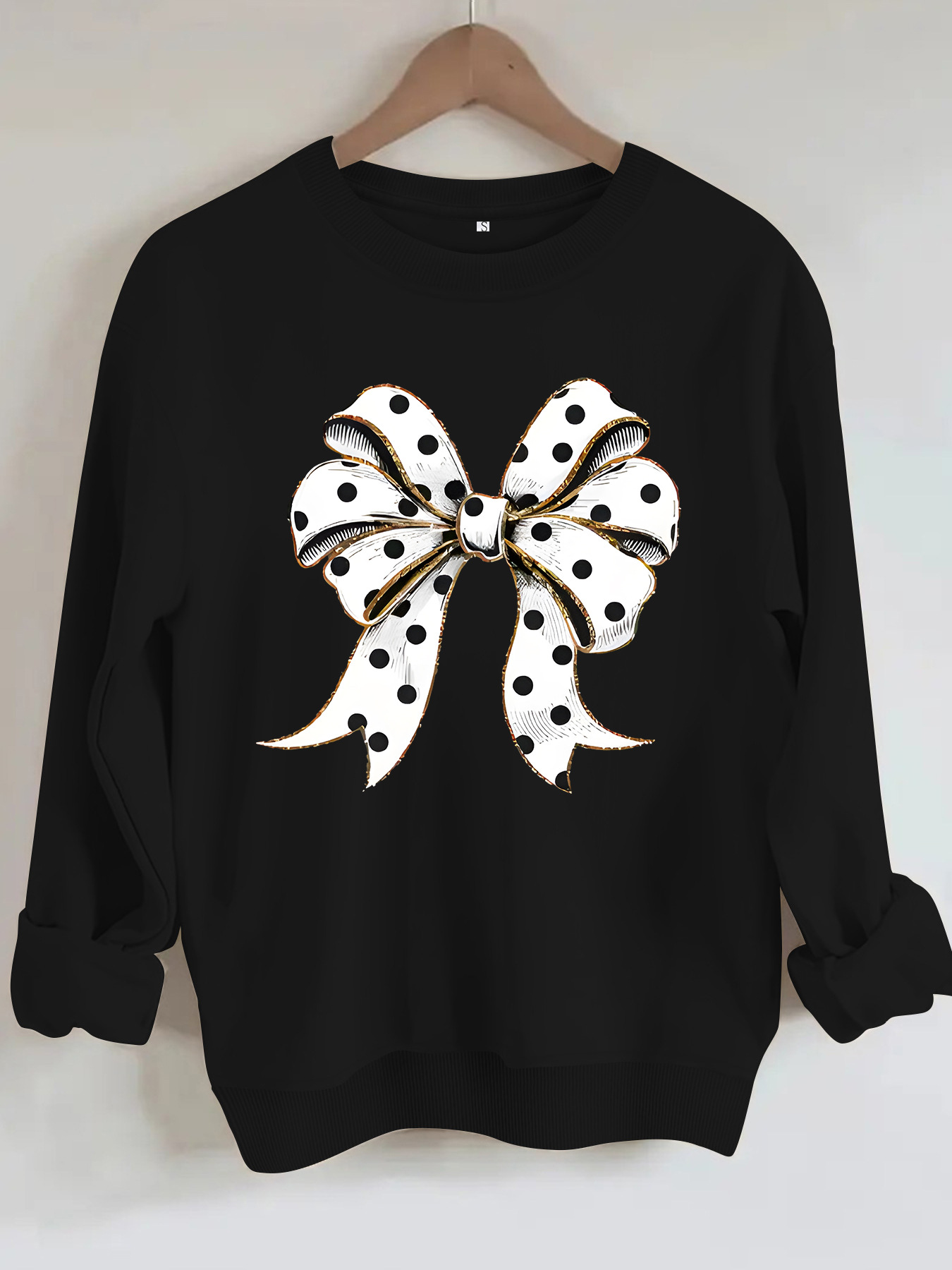 Round neck polka dot butterfly print hoodie — image 7