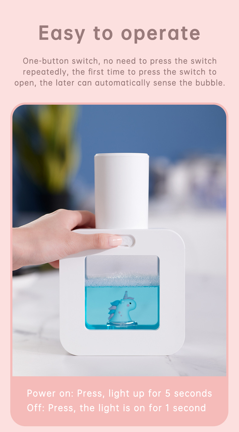 Cute Cat Rechargeable Touchless Automatic Soap Dispenser 400ml Kids foam Soap Dispenser with Night Light — image 13