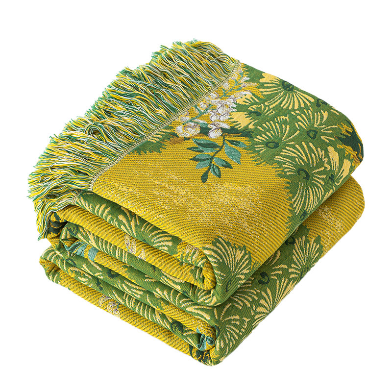 Jungle Style Cotton Gauze Blanket, Double-Sided Use Throw Blanket, All-Season Reversible Cover for Sofa, Adult Nap Blanket — image 6
