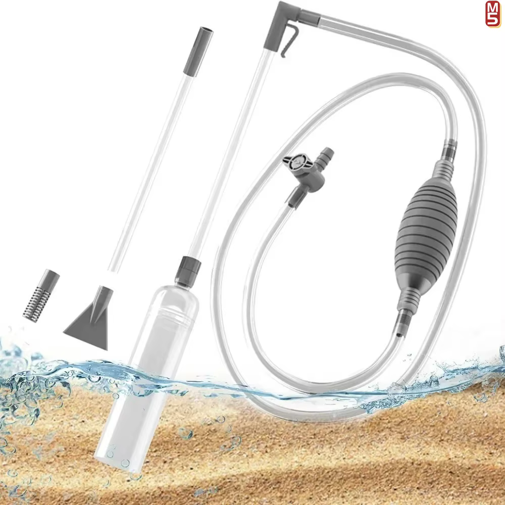 Aquarium Siphon Vacuum Cleaner Tool Set for Large Fish Tank Gravel/Sand Cleaning Water Change with Extension Tube, Fast and Easy — image 2