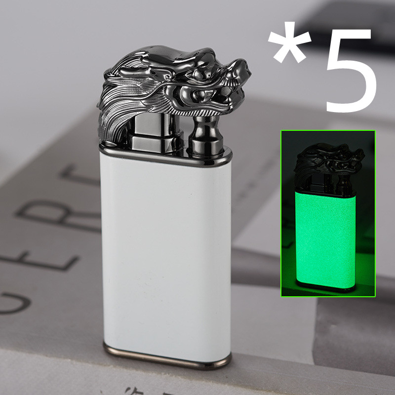 Creative Blue Flame Lighter Dolphin Dragon Tiger Double Fire Metal Winproof Lighter Inflatable Lighter — image 37