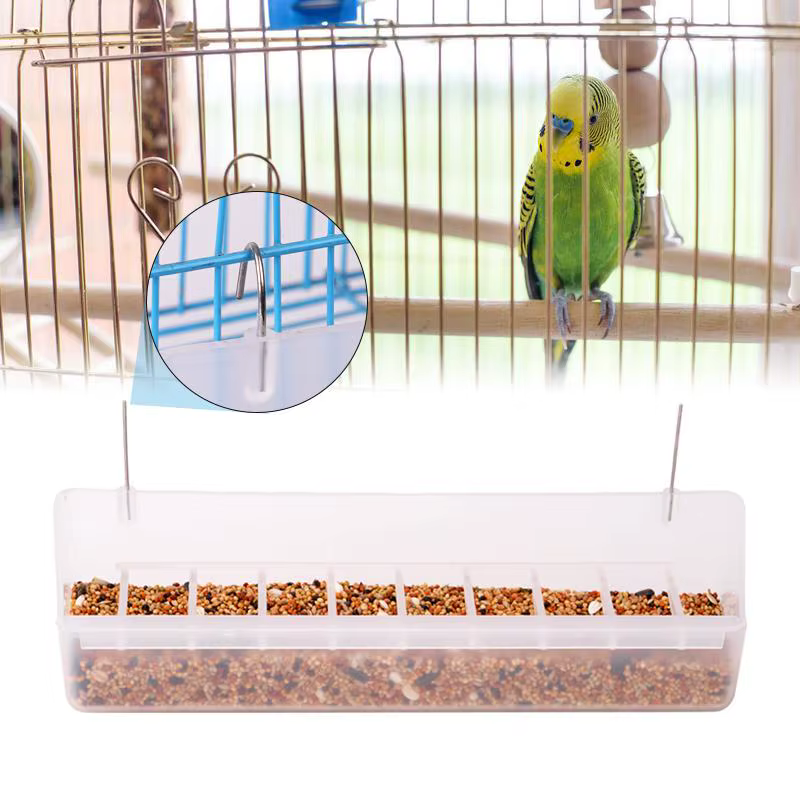 Comedor de Pájaros y Pollos Colgante para Codornices y Canarios Contenedor de Alimento y Agua Plástico para Aves Pequeñas — imagen 2