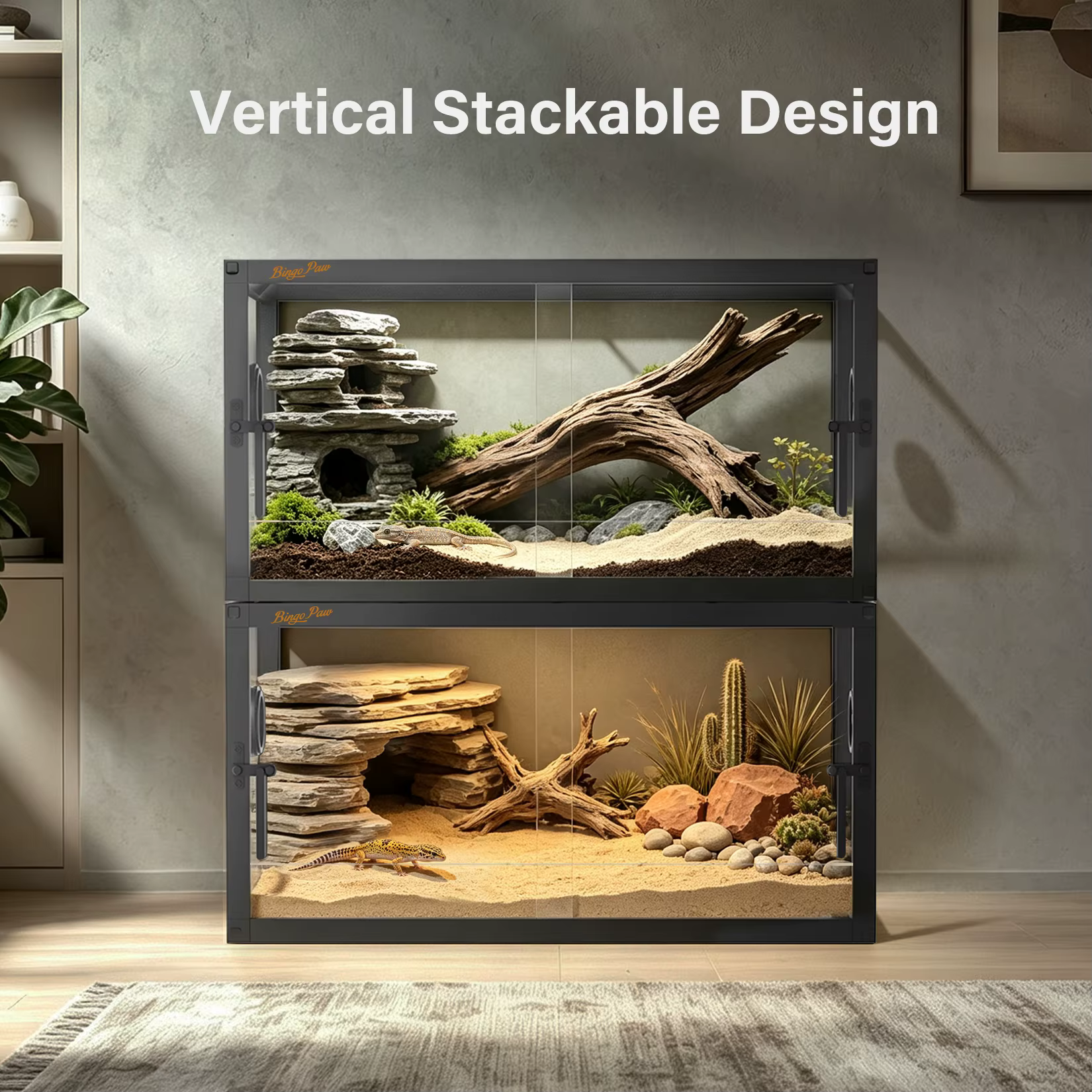 Glass Reptile Terrarium Enclosure with Sliding Doors, Glass Breeding Box, Mesh Top, Aluminium Frame, 80/100/120cm — image 8