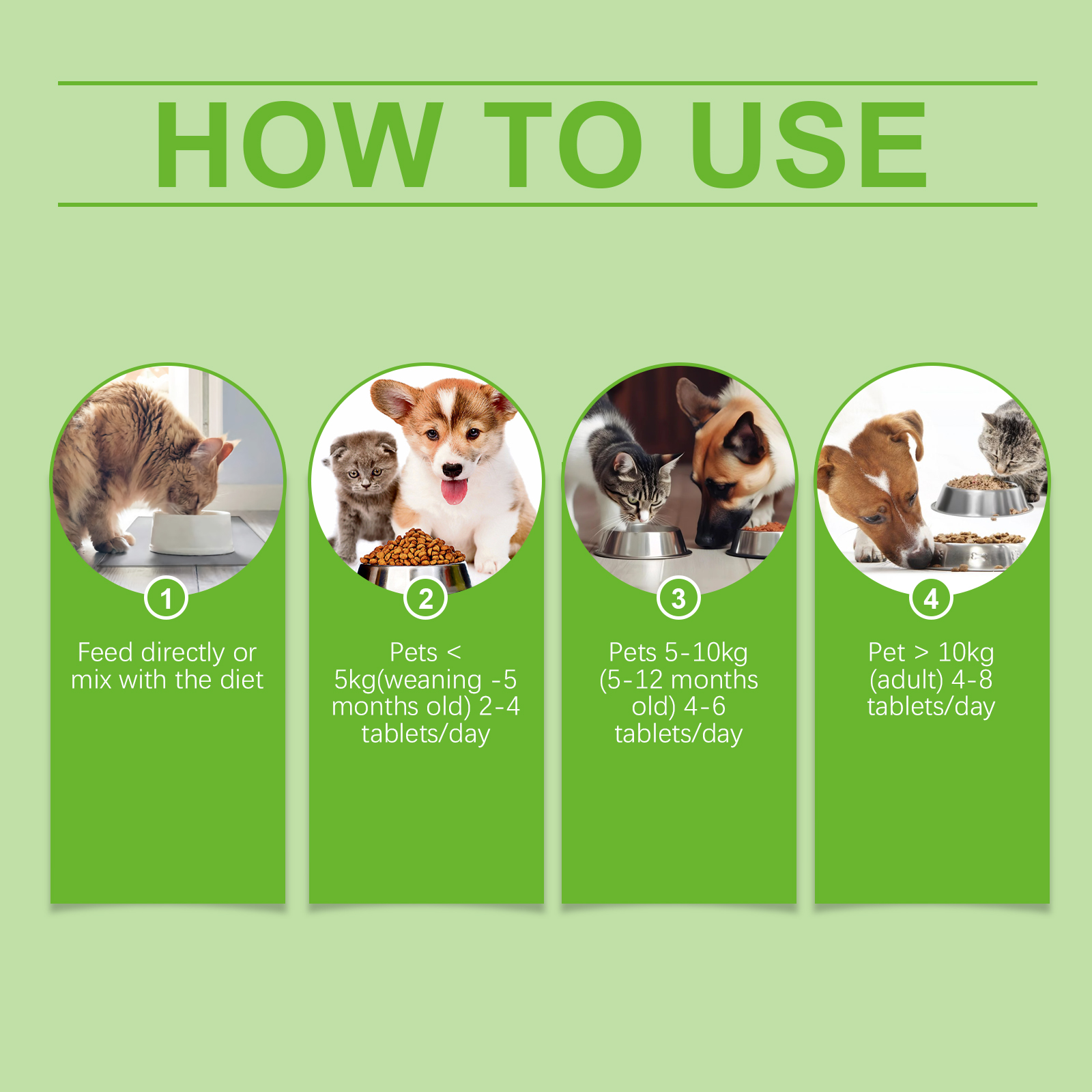 Suplementos Probióticos y Vitaminas para Perros y Gatos - Salud Intestinal, Digestión y Sistema Inmunológico, 80 Tabletas Comestibles — imagen 8