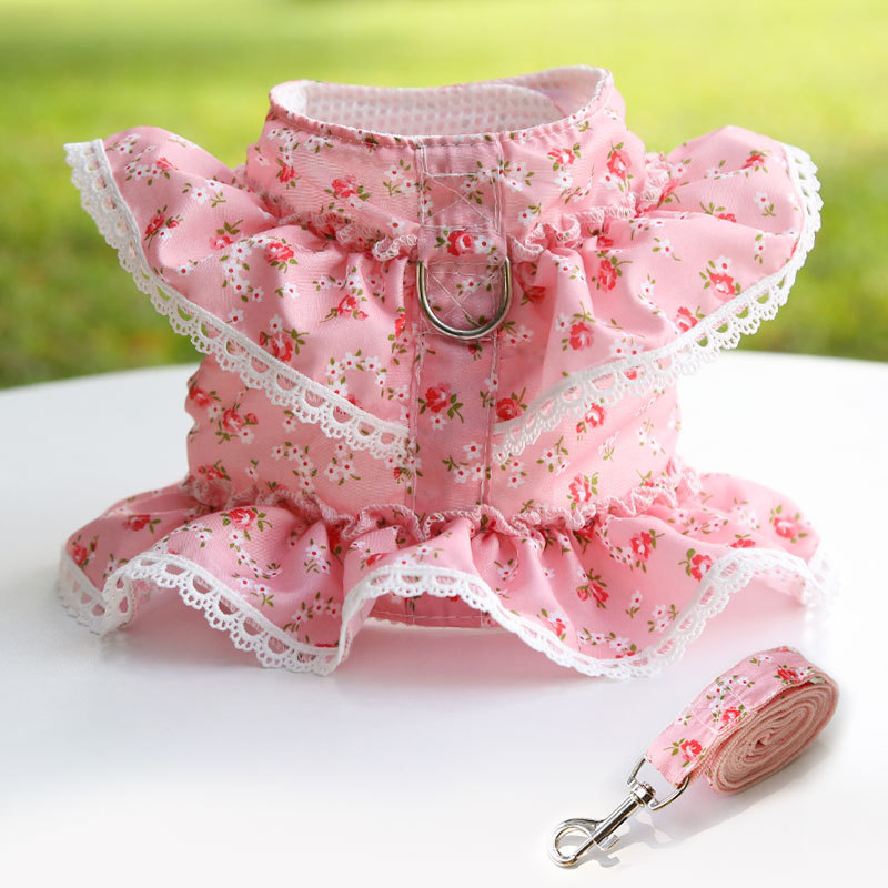 Dogs Cats Pets Clothes Chest Straps Traction Ropes Lace Teddy Bears Spring Summer Autumn Dog Rope Supplies — image 8