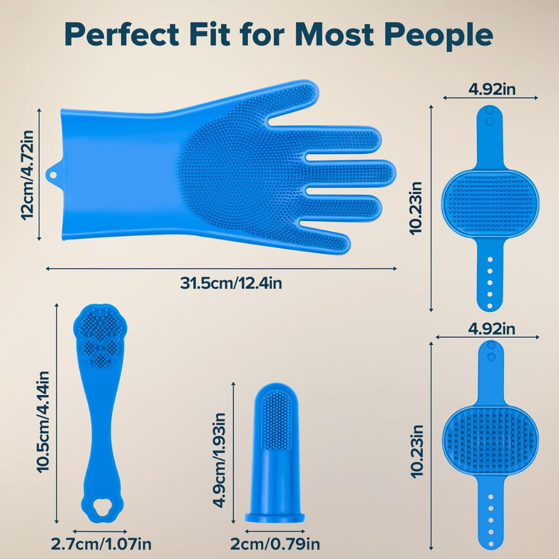 Set de 6 Piezas de Suministros de Baño y Aseo para Perros y Gatos: Guantes de Lavado, Cepillo de Baño y Cepillo de Ducha para Perros, Guantes de Aseo para Mascotas, Kit de Aseo para Perros — imagen 6