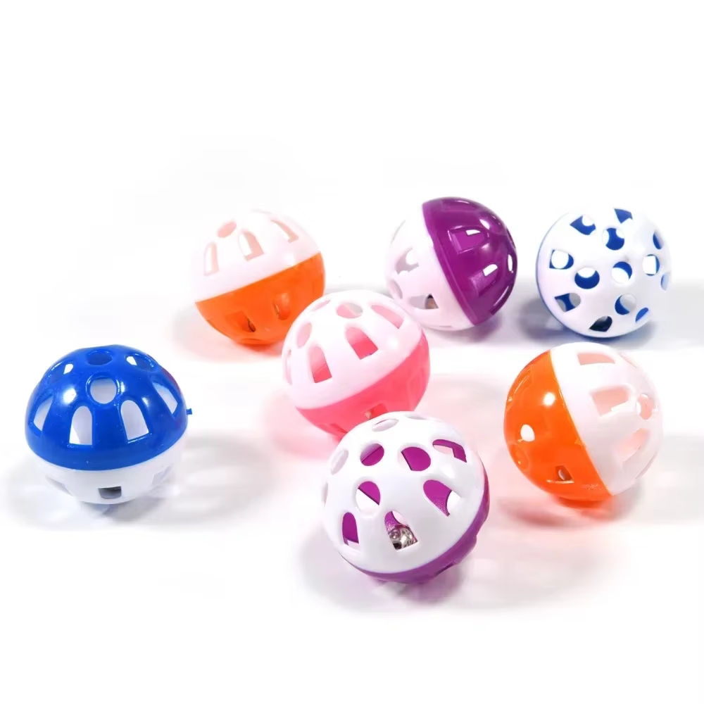10 piezas de juguete para pájaro colorido hueco campana pelota divertida para loros y canarios — imagen 3