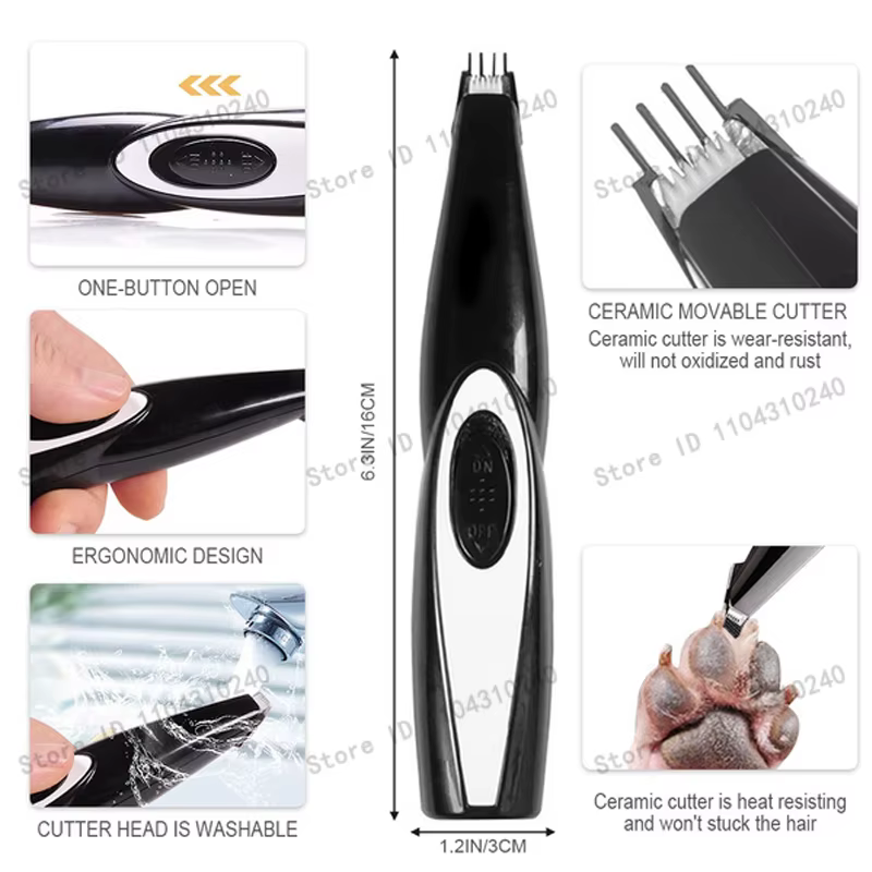 Electric Pet Clipper Grooming Kit for Dogs Reachageable Trimmer Haircut Cat Hair Cutting Remover Quiet Nail Grinder Machine Set — image 4