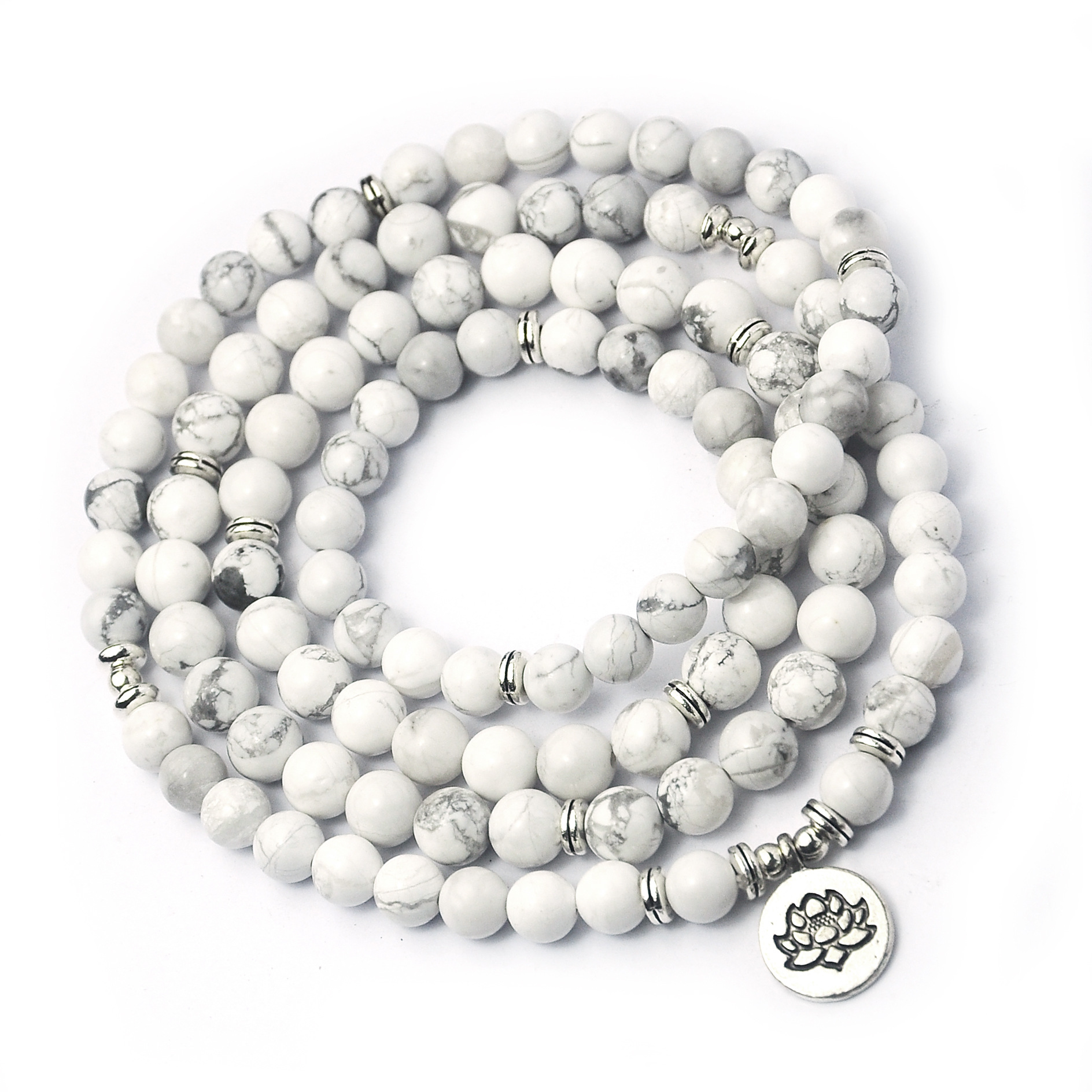 Amazon Stone Tiger Eye Stone Bracelet Necklace 108 Buddha Beads Lotus Bracelet — image 3