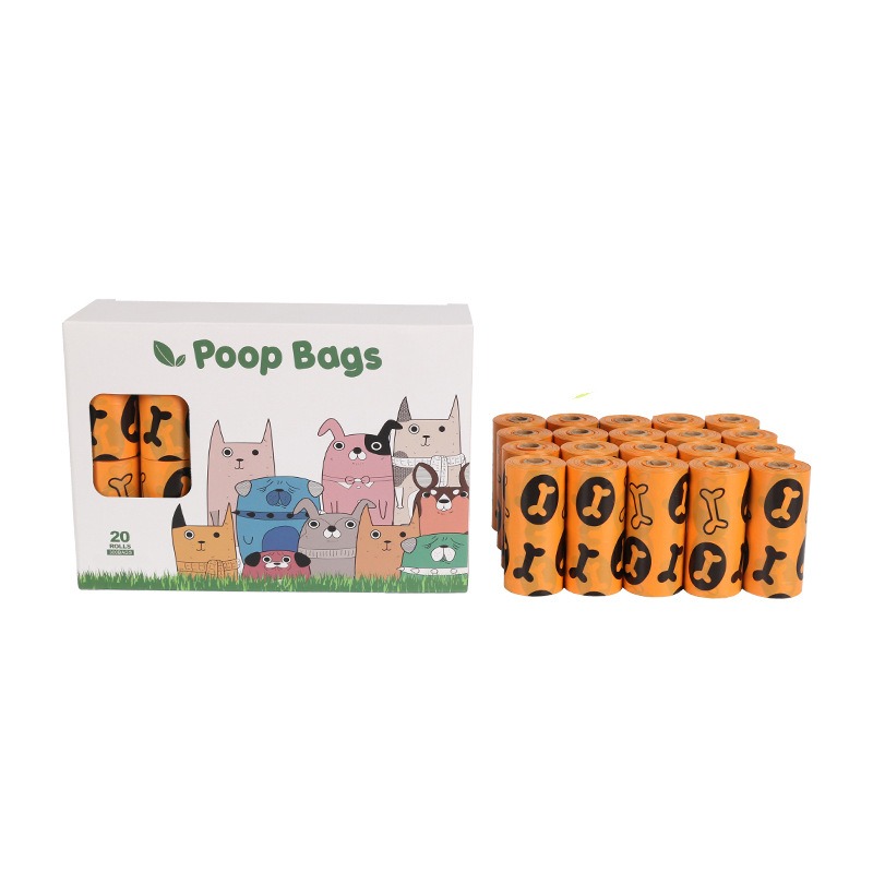 Orange and green pet garbage bags for dogs to pick up feces and defecate — image 4