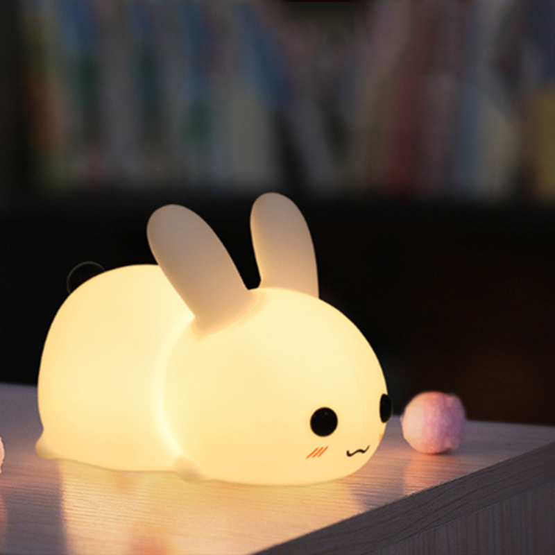 Lámpara de Noche de Gato de Jade Colorido con LED y Carga Silicónica — imagen 5