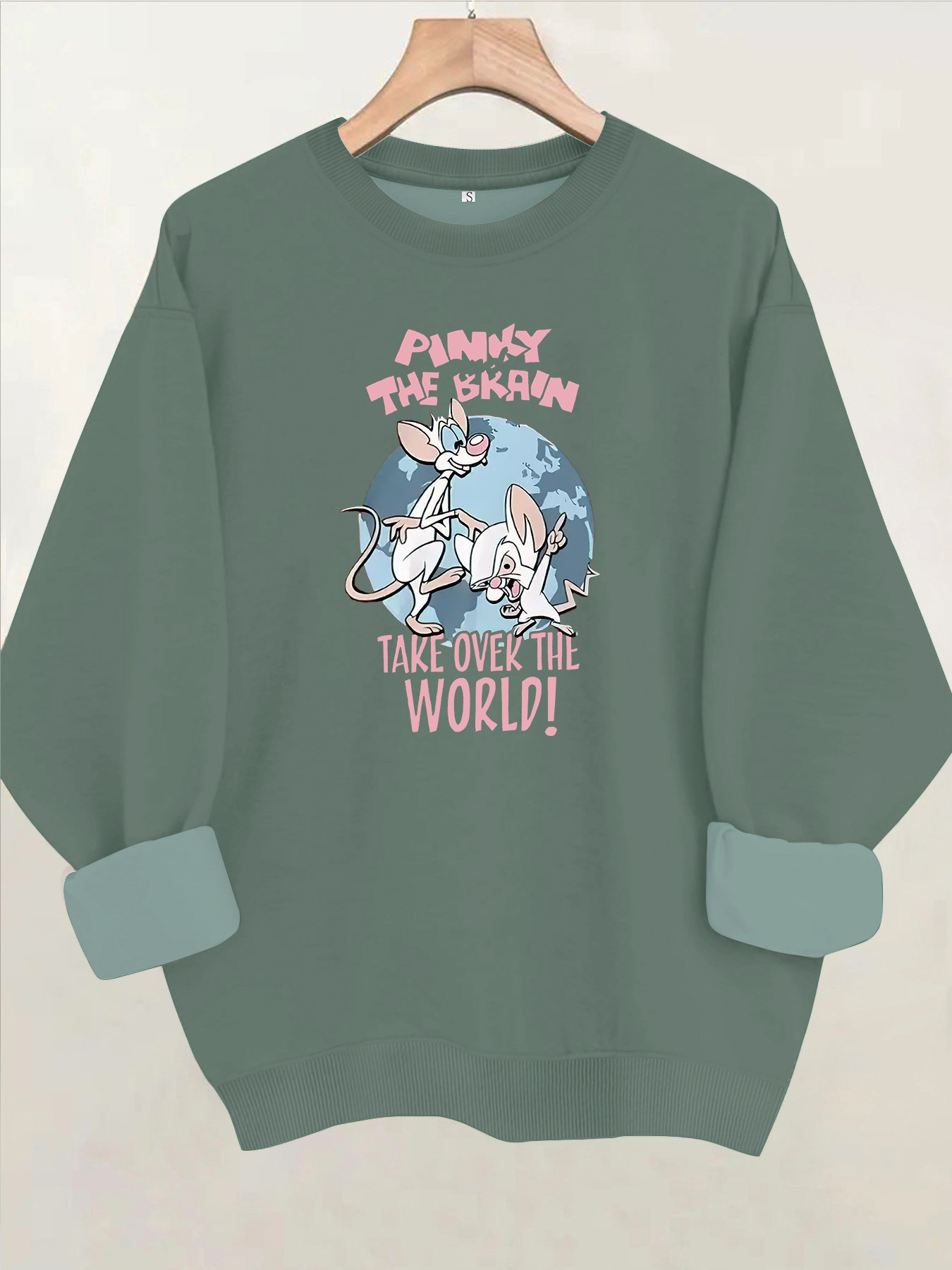 Mouse letter printed fleece hoodie — image 9