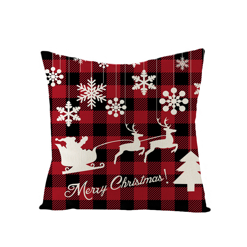 Christmas Pillow with Red Letter Elk Printed Cushion Cover and Linen Pillow Cover — image 18