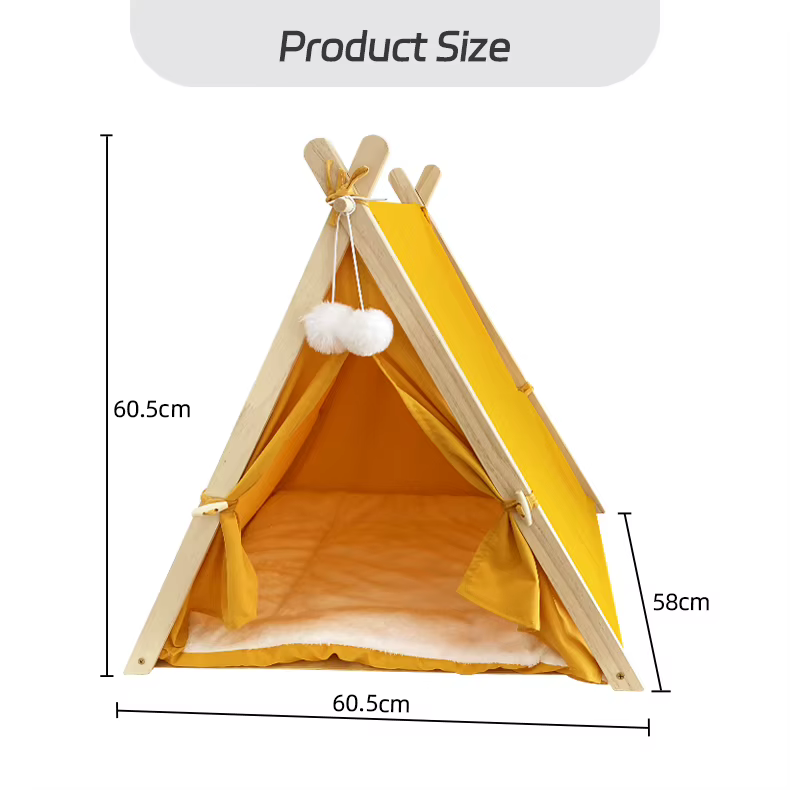 Portable Pet Tent for Dogs and Cats, Large Space with Door Curtains, Semi-enclosed, Detachable and Washable Pet Tent — image 4