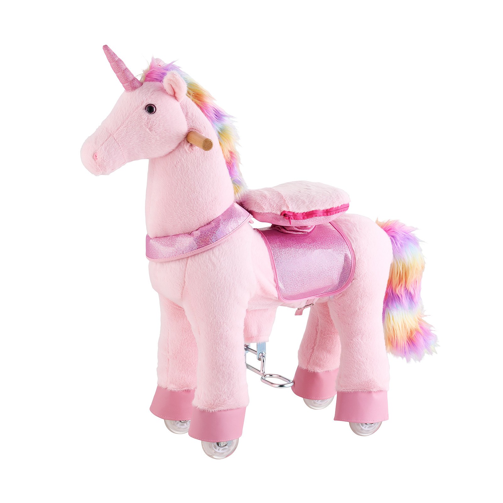Caballo de Ruta para Niños, Juguetes de Unicornio con Pintura Rosa y Azul, No Requiere Baterías, Ruedas Suaves con Anillo de Parada Antirollo, Asiento Elevado Actualizado, Manijas, Pedales, Capacidad Máxima 110 lbs para Edad 3-8 — imagen 1