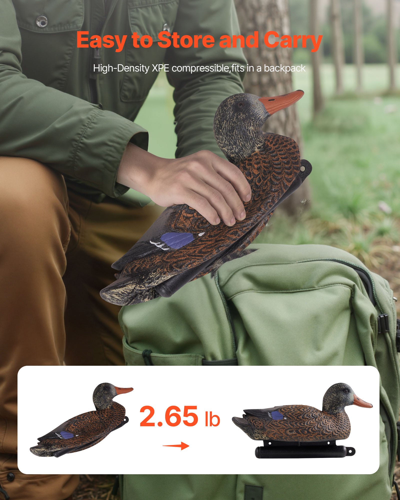 Decores de Pato Realistas: Decoyes Flotantes para Caza, Plástico Ligero y Resistente, 6-Paquete Completo — imagen 3