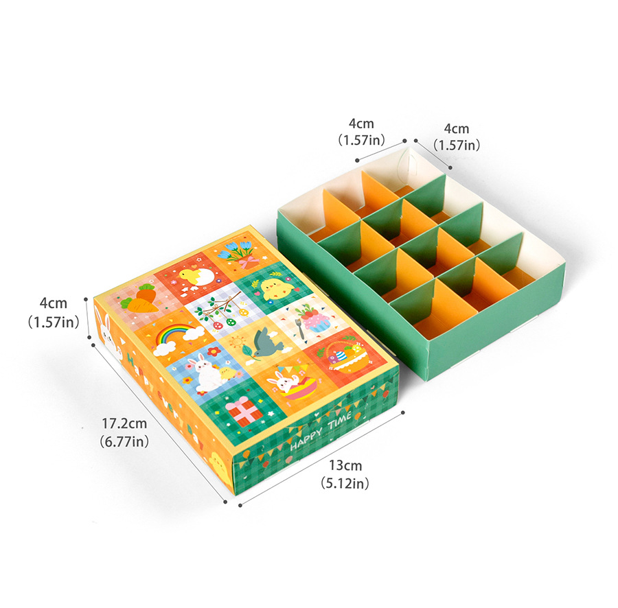 15 piezas de cajas de calendario de sorpresas con patrones conejo, pollo y conejito para Navidad o Pascua — imagen 4