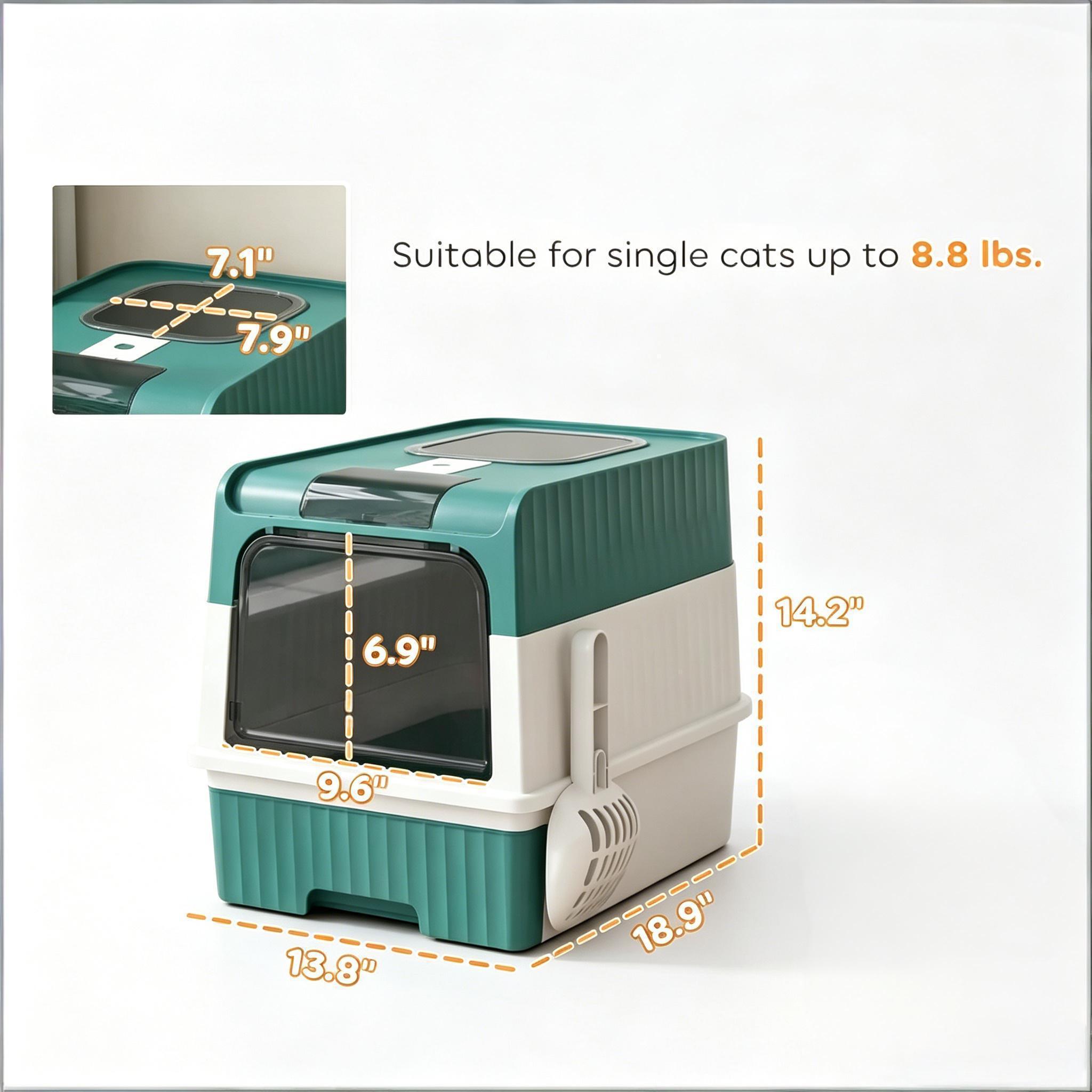 Fully Enclosed Litter Box, Compact Cat Litter Box, Pet Litter Box — image 3