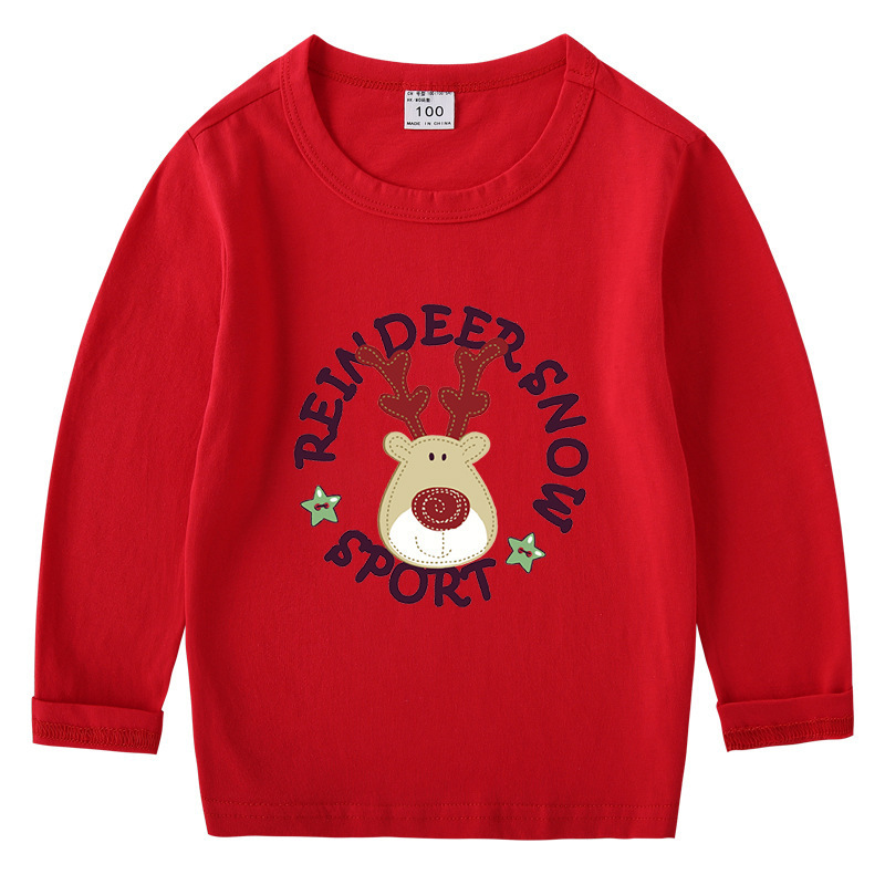 Christmas deer base T-shirt long sleeved top — image 9