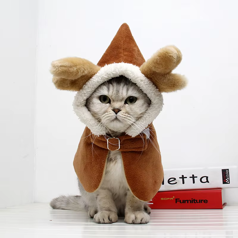 Disfraz de Ciervo Divertido para Gatos - Capa con Astas para Navidad y Verano — imagen 1