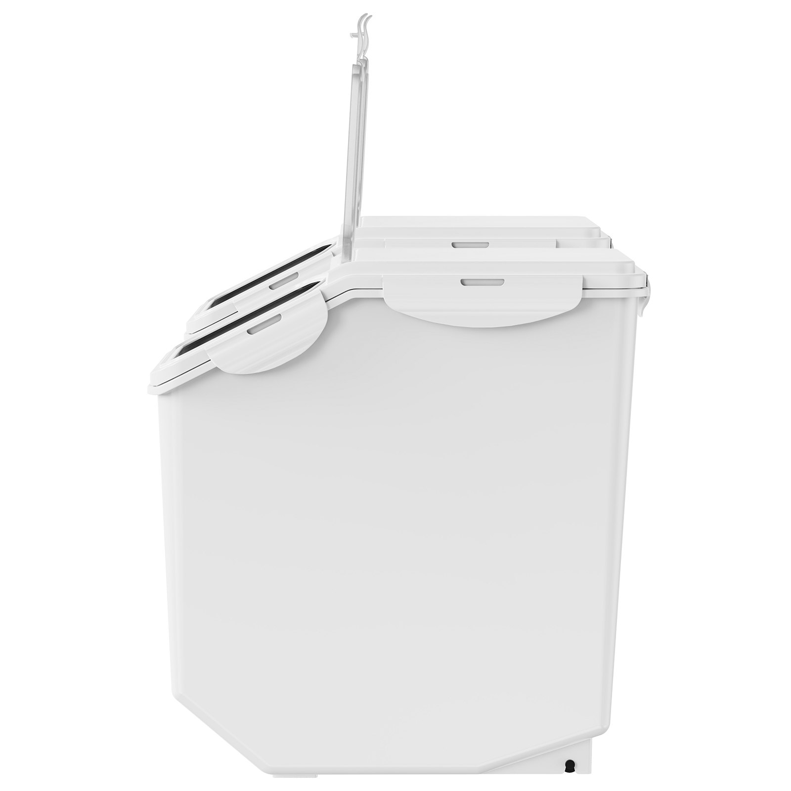 Almacén de Ingredientes con 2 Contenedores de 15L y 2 Cucharas de Medición, Ruedas Adhesivas y Tapón Hermético para Alimentos de Mascotas, Materiales PP para Cocina y Almacenamiento de Arroz, Avena, Harina — imagen 6