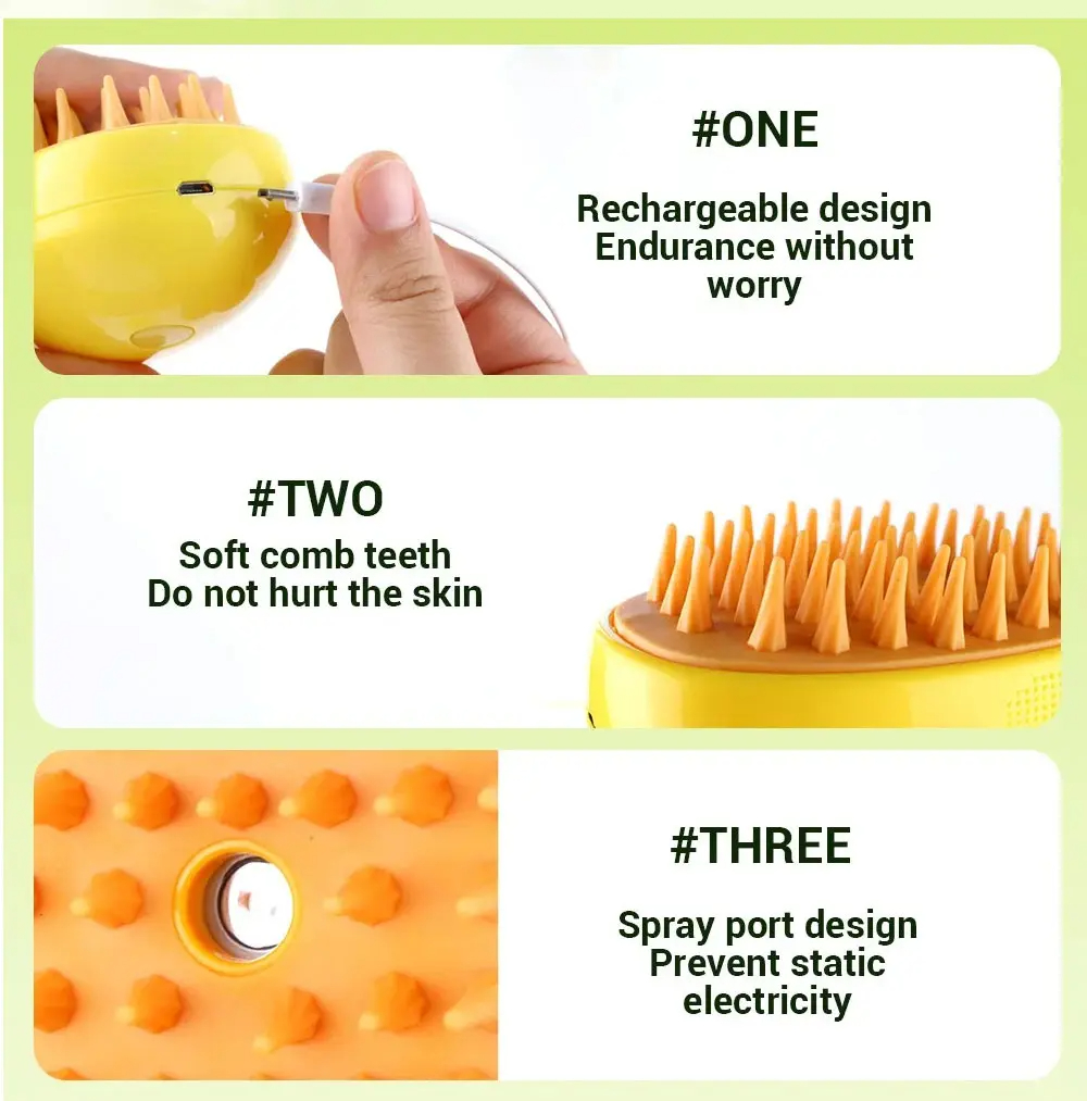Cat Dog Steamy Brush - Yellow — image 2