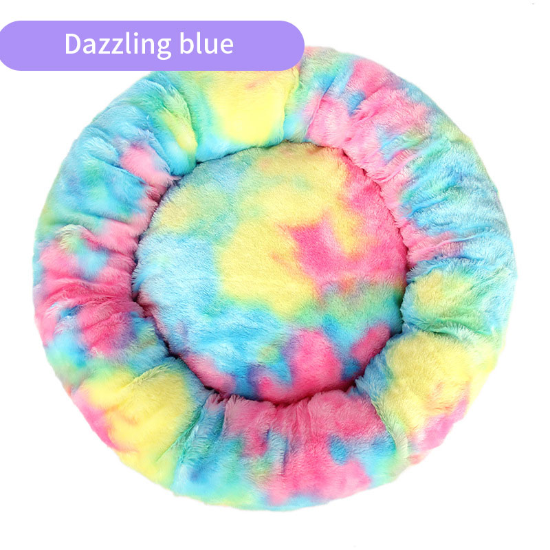 Dog Kennel Cat Kennel Plush Round Gradual Change Pet Kennel Dog Bed Winter Mat Gradual Change Pet Mattress Pet Supplies — image 8