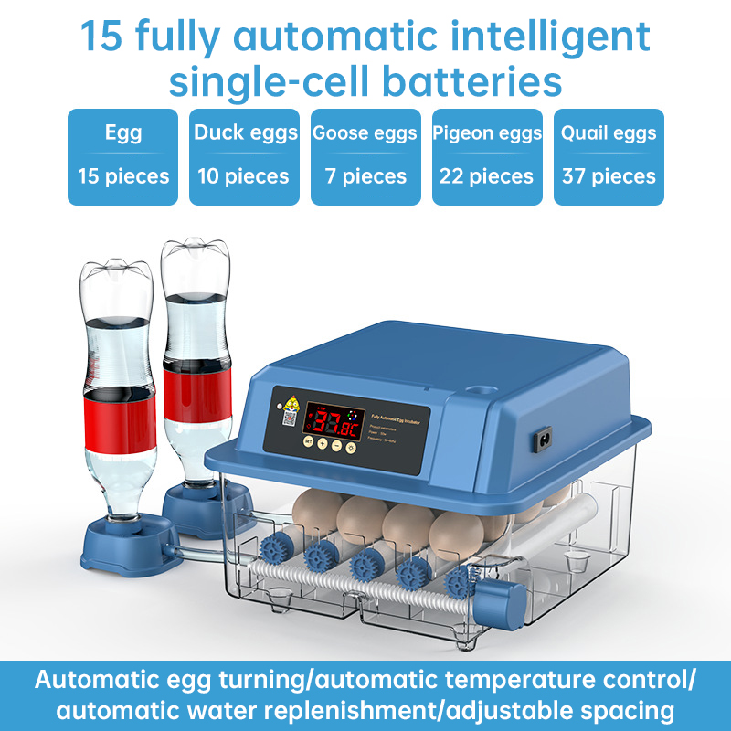 Automatic Egg Incubator 12/15/24 Eggs with Auto Turner & Temp Control, Poultry Hatcher for Chicken Duck Quail — image 2