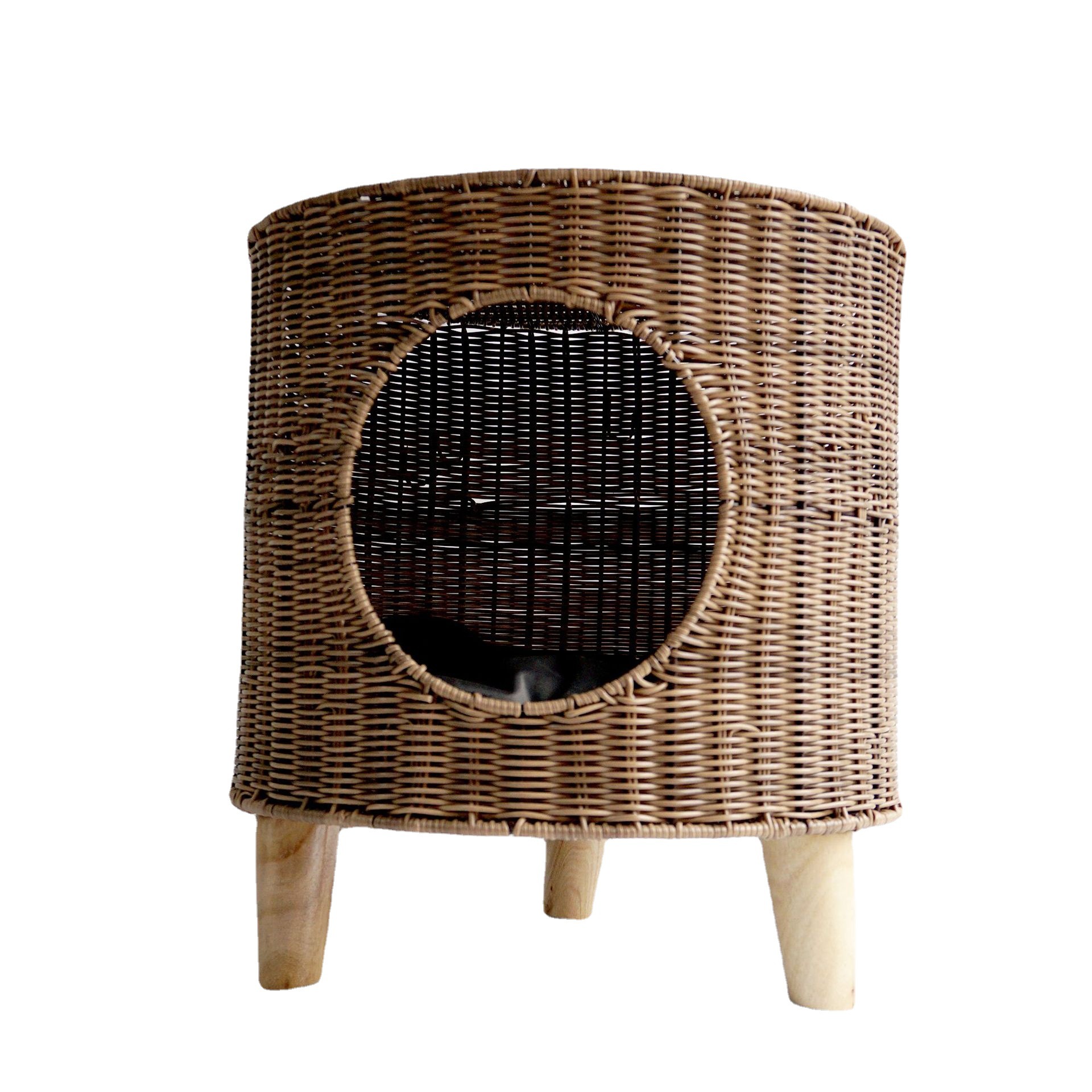Cane Woven Cat Kennel, Pet Bed, Cat Supplies, Removable and Washable Pet Warm Nest, Knitting Crafts In Summer — image 5