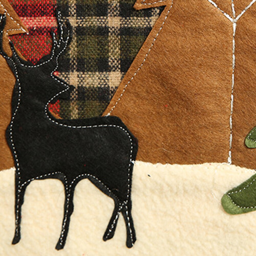 Christmas Tree Elk Printed Lattice Tablecloth Table Mat Cover Festival Decor tree and elk make your Christmas partys full loves — image 6