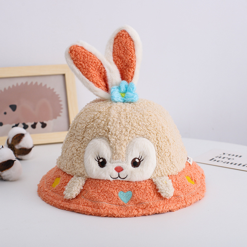 Sombrero de Cubeta con Orejas de Conejo para Niños - Beige 4983