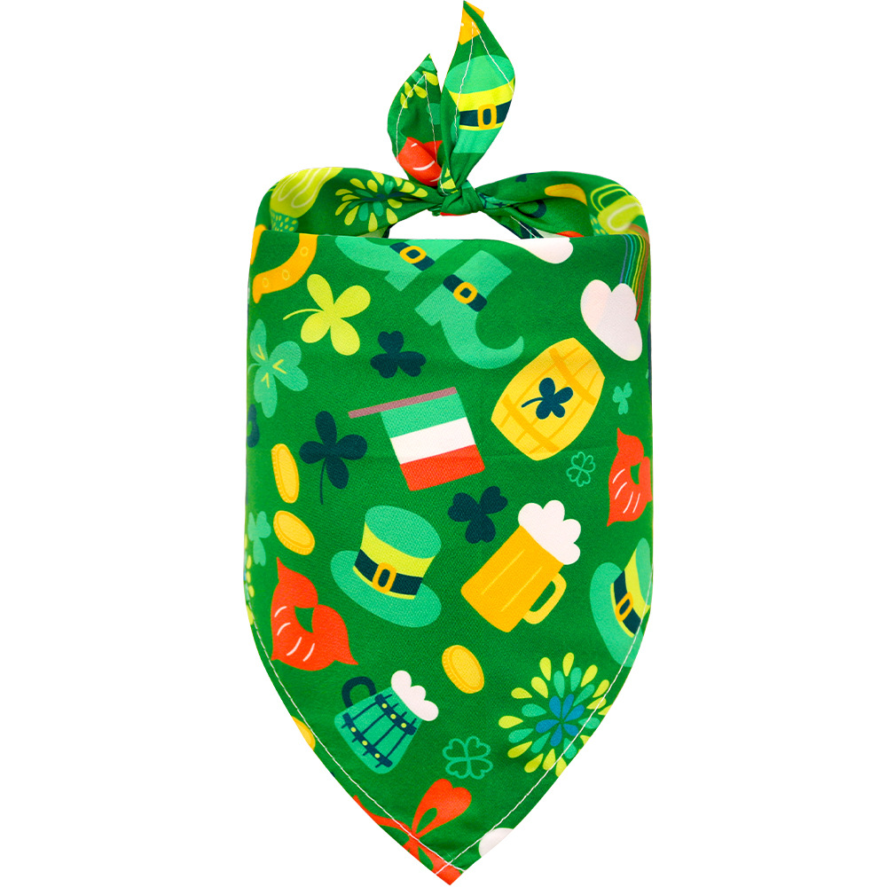 Accesorios para Mascotas Día de San Patricio Toalla de Saliva de Perro Triángulo Shamrock — imagen 14