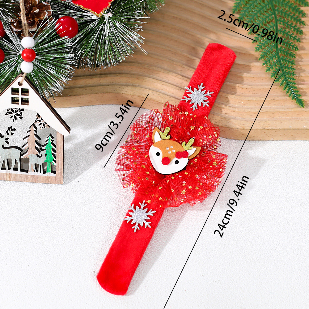 Christmas Plush Bracelet with Reindeer Cartoon Design Holiday Decoration Festive Gift — image 9