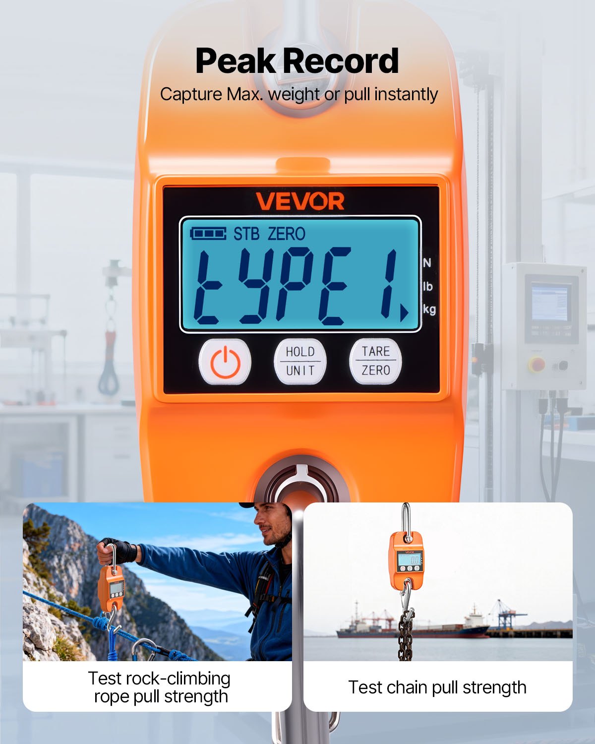Digital Crane Scale, 880 Lbs/400 Kg Max Capacity, Handheld Hanging Scale With Cast Aluminum Case & LCD Display, 0.2 Lbs Division & 3 Unit Switch, Auto-Off Setting For Farm Hunting Fishing — imagen 2