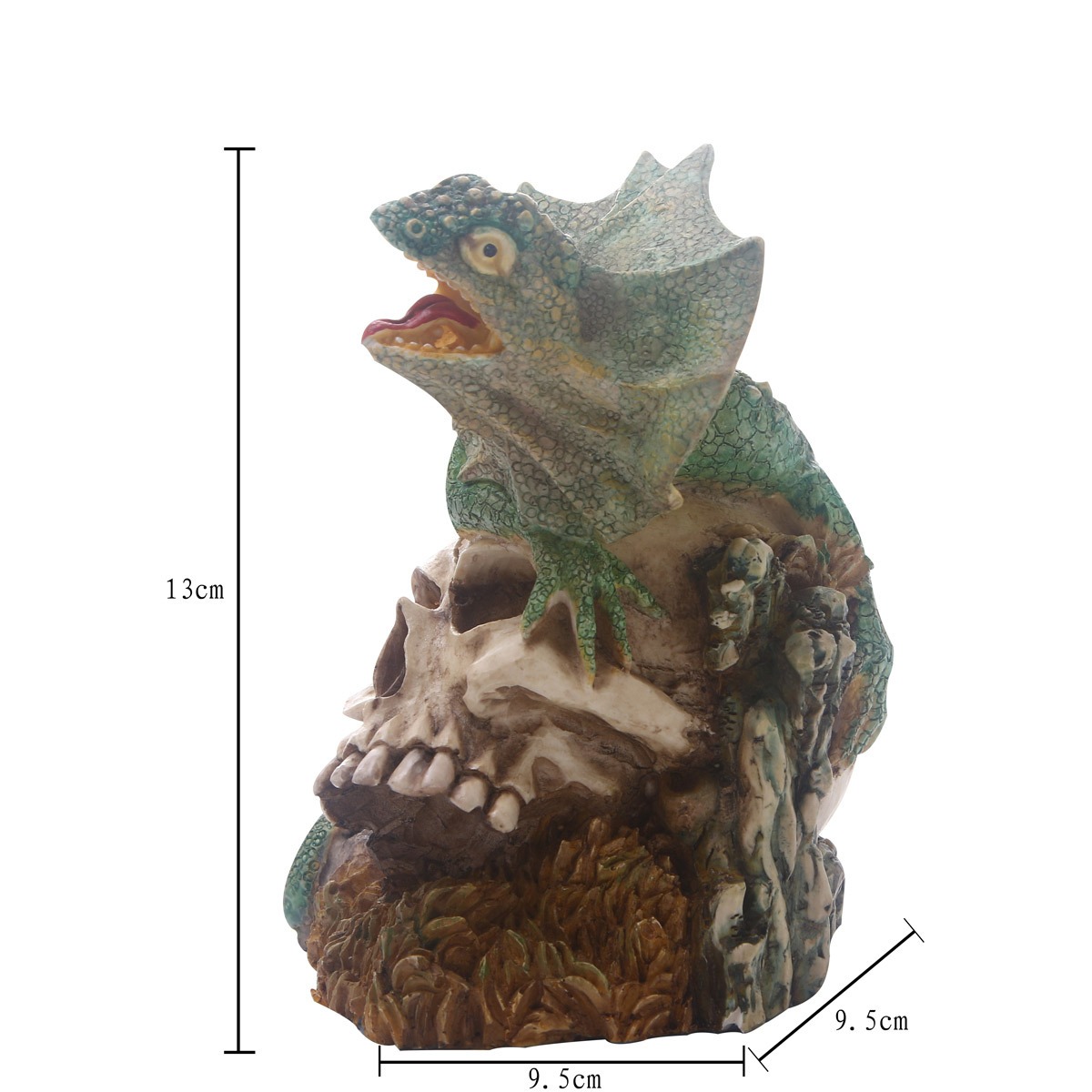 Cristal de lagarto - Figura de cráneo decorativo manual — imagen 2
