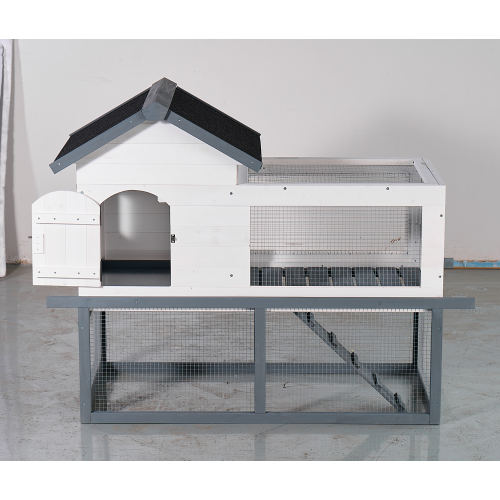 Gallinero y Conejera de Madera de Doble Nivel de 53 Pulgadas, para Interior/Exterior, Impermeable, con Techo, Escalera y Bandeja de Limpieza Removible, Adecuada para Mascotas Pequeñas y Medianas — imagen 3