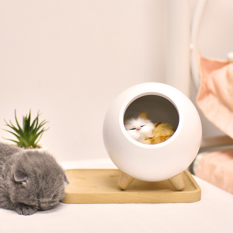 Creative Cute Little Cute Cat House Night Light Cute Kitten Bedside With Sleeping Light USB Charging Touch Atmosphere Light — imagen 4