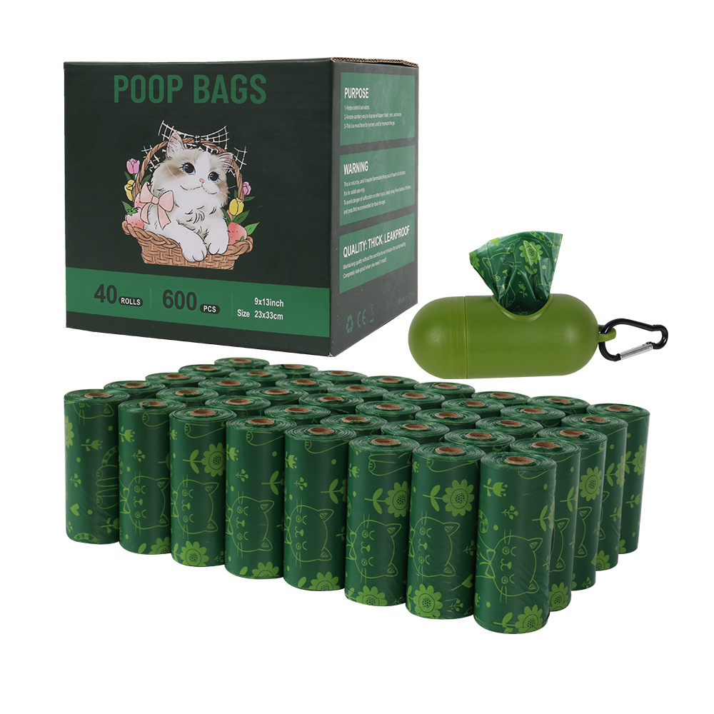 40 rolls of biodegradable pet garbage bag dog litter bag lemon fragrance fecal bag — image 1