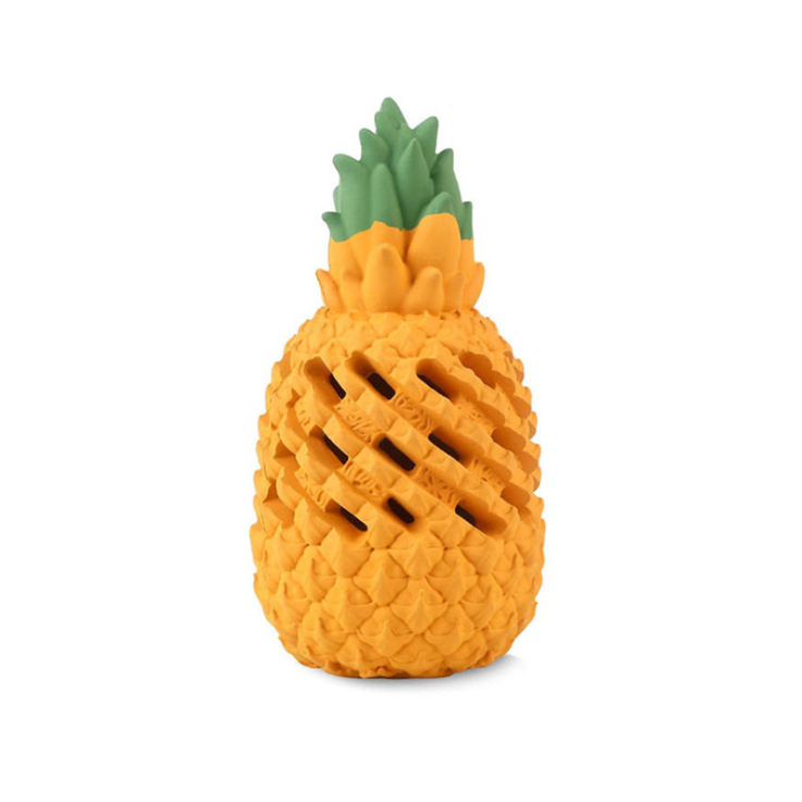 Dog Chews Toy Natural Rubber Environmental Protection Pet Leakage Training Toy Pineapple Model — image 1